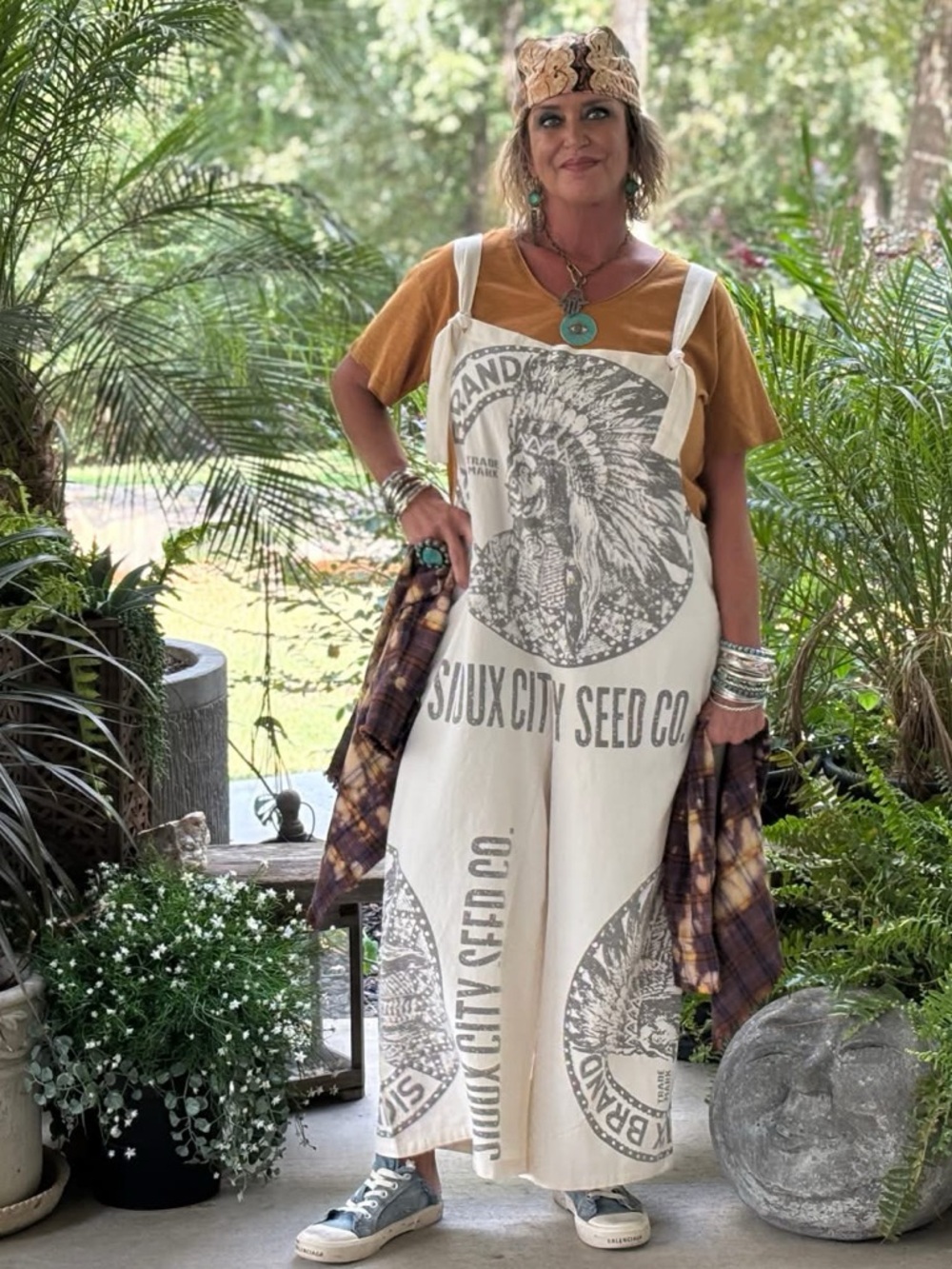💎NEW Jaded Gypsy Market Fresh Overalls - Sioux City Seed Co. - Picture 1 of 4
